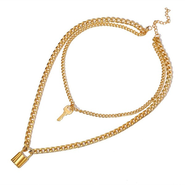 Bulk Jewelry Wholesale necklace multi-layer necklace key lock pendant  JDC-NE-xc070 Wholesale factory from China YIWU China