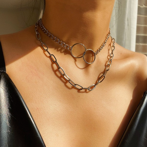 Bulk Jewelry Wholesale necklace multilayer retro simple alloy metal clavicle chain JDC-NE-xc132 Wholesale factory from China YIWU China