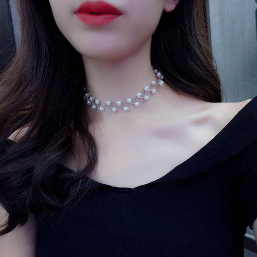 Bulk Jewelry Wholesale necklace pearl clavicle chain women Choker neck with simple short JDC-NE-xc179 Wholesale factory from China YIWU China