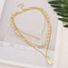 Bulk Jewelry Wholesale Necklace retro multi-layer peach heart geometric lock Pendant JDC-NE-xc057 Wholesale factory from China YIWU China