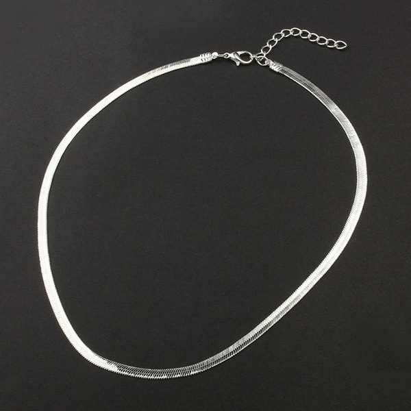Bulk Jewelry Wholesale necklace silver alloy flat snake bone chain JDC-NE-D619 Wholesale factory from China YIWU China