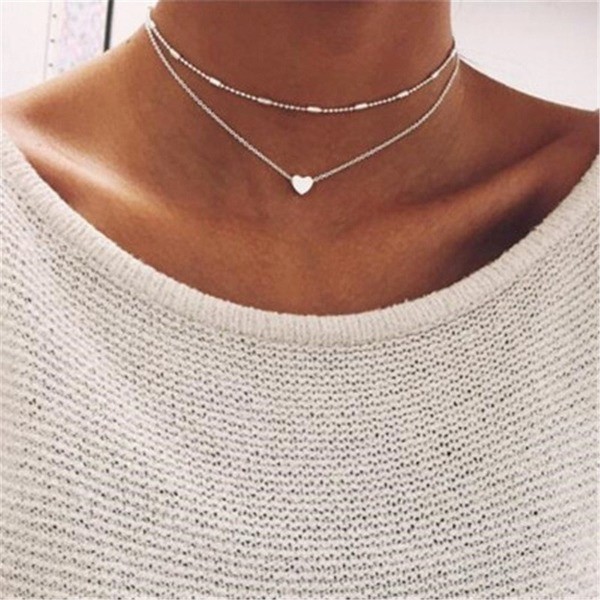 Bulk Jewelry Wholesale necklace simple heart multi-layer creative accessories chainJDC-NE-xc181 Wholesale factory from China YIWU China