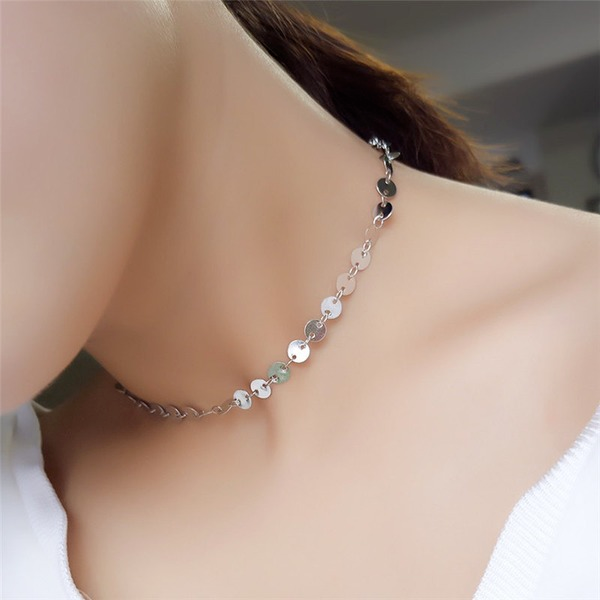 Bulk Jewelry Wholesale necklace simple retro round sequins short chain neck chain JDC-NE-xc170 Wholesale factory from China YIWU China