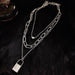 Bulk Jewelry Wholesale necklace thick chain multilayer geometric lock-shaped love JDC-NE-xc148 Wholesale factory from China YIWU China