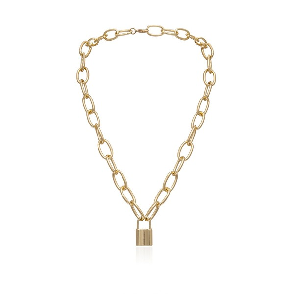 Bulk Jewelry Wholesale Necklace thick chain personalized geometric lock single layer  JDC-NE-xc052 Wholesale factory from China YIWU China