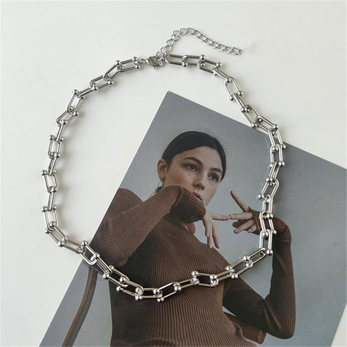 Bulk Jewelry Wholesale Necklace U-shaped horseshoe splicing chain JDC-NE-xc056 Wholesale factory from China YIWU China