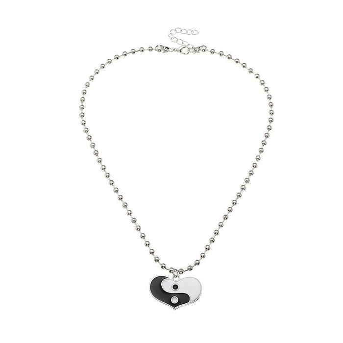 Bulk Jewelry Wholesale Necklaces Black and white love gossip  Alloy JDC-NE-e108 Wholesale factory from China YIWU China
