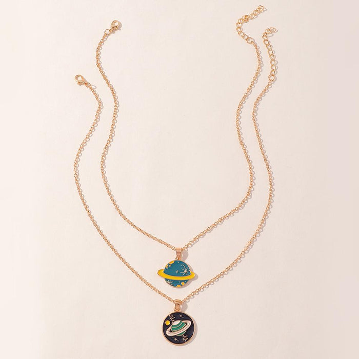 Bulk Jewelry Wholesale Necklaces Blue planet Alloy JDC-NE-e078 Wholesale factory from China YIWU China