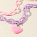 Bulk Jewelry Wholesale Necklaces Candy-colored thick chain heart-shaped Alloy JDC-NE-e161 Wholesale factory from China YIWU China