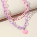 Bulk Jewelry Wholesale Necklaces Candy-colored thick chain heart-shaped Alloy JDC-NE-e161 Wholesale factory from China YIWU China