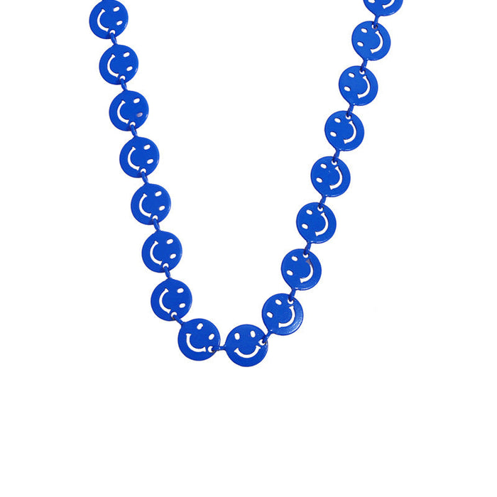 Wholesale Necklaces Colorful dripping smile copper JDC-NE-AS316 Neckaces JoyasDeChina Deep blue Wholesale Jewelry JoyasDeChina Joyas De China