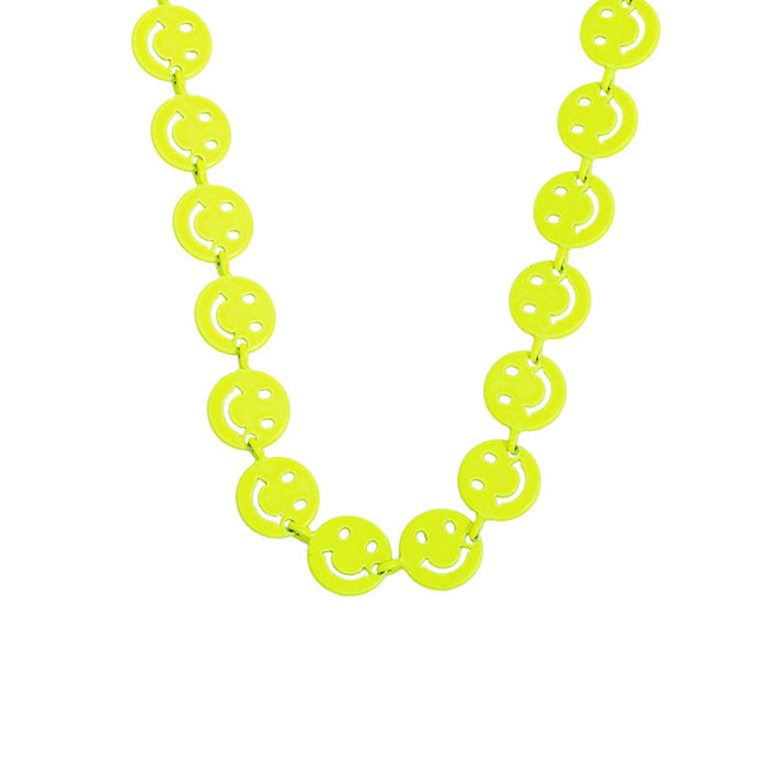 Wholesale Necklaces Colorful dripping smile copper JDC-NE-AS316 Neckaces JoyasDeChina Yellow Wholesale Jewelry JoyasDeChina Joyas De China