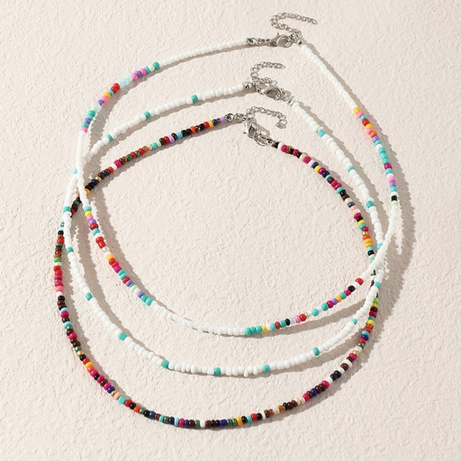 Bulk Jewelry Wholesale Necklaces Colorful rice beads JDC-NE-e157 Wholesale factory from China YIWU China