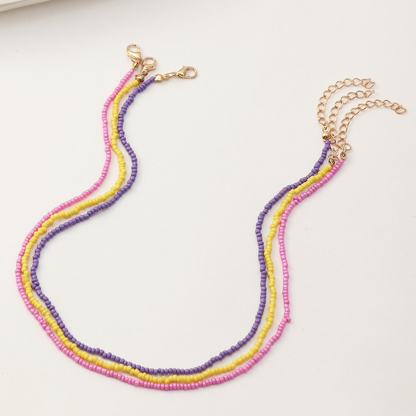Bulk Jewelry Wholesale Necklaces Colorful rice beads JDC-NE-e216 Wholesale factory from China YIWU China