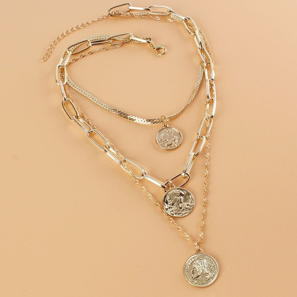 Wholesale Necklaces gold Alloy round coin JDC-NE-TC152 Neckaces JoyasDeChina Wholesale Jewelry JoyasDeChina Joyas De China