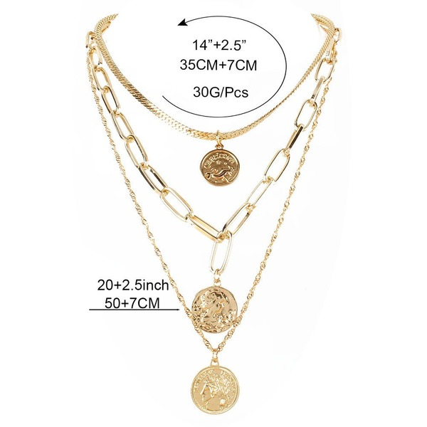 Wholesale Necklaces gold Alloy round coin JDC-NE-TC152 Neckaces JoyasDeChina Wholesale Jewelry JoyasDeChina Joyas De China