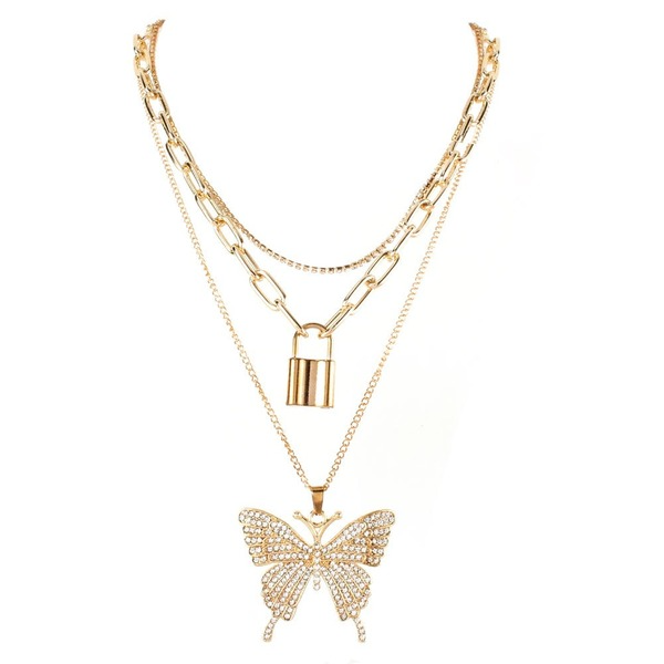 Wholesale Necklaces gold Butterfly alloy JDC-NE-TC140 Neckaces JoyasDeChina Wholesale Jewelry JoyasDeChina Joyas De China