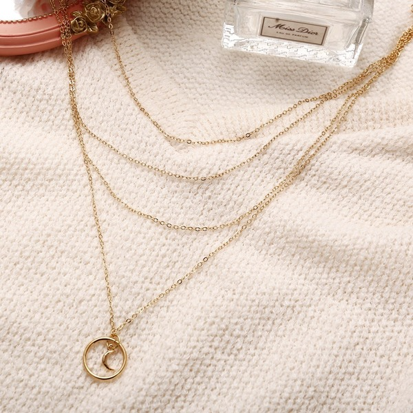 Bulk Jewelry Wholesale Necklaces gold Circle moon pendant Alloy JDC-NE-xy139 Wholesale factory from China YIWU China