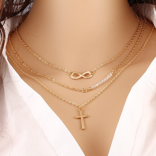 Bulk Jewelry Wholesale Necklaces gold Cross down 8 Alloy JDC-NE-xy152 Wholesale factory from China YIWU China