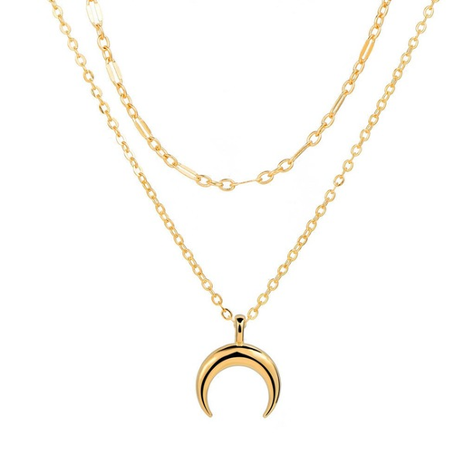 Bulk Jewelry Wholesale Necklaces gold Double Moon Pendant Alloy JDC-NE-xy124 Wholesale factory from China YIWU China
