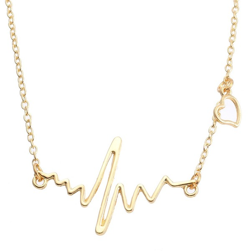 Bulk Jewelry Wholesale Necklaces gold Electrocardiogram Alloy JDC-NE-xy142 Wholesale factory from China YIWU China