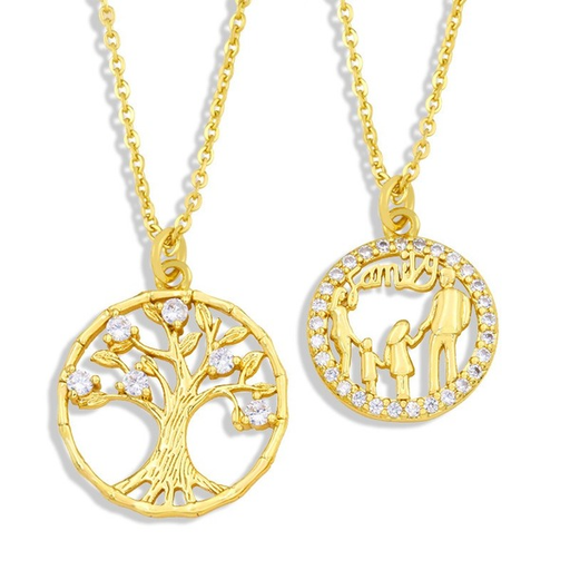 Wholesale Necklaces gold family tree of life copper JDC-NE-AS351 Neckaces JoyasDeChina Wholesale Jewelry JoyasDeChina Joyas De China