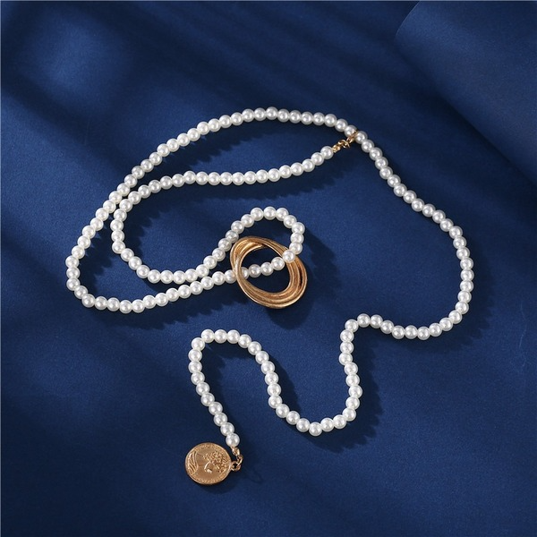 Bulk Jewelry Wholesale Necklaces gold Geometric metal pearl Alloy JDC-NE-xy185 Wholesale factory from China YIWU China