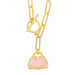 Wholesale Necklaces gold geometry copper JDC-NE-AS347 Neckaces JoyasDeChina Pink Wholesale Jewelry JoyasDeChina Joyas De China