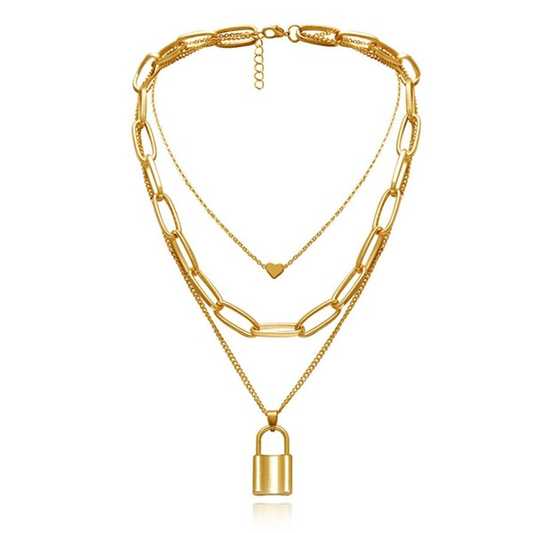 Wholesale Necklaces gold Heart Lock alloy JDC-NE-TC160 Neckaces JoyasDeChina Wholesale Jewelry JoyasDeChina Joyas De China