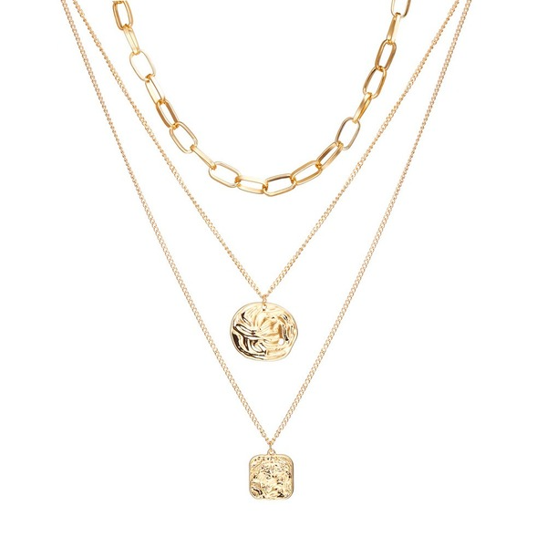 Bulk Jewelry Wholesale Necklaces gold  Irregular metal sheet alloy chain JDC-NE-xy117 Wholesale factory from China YIWU China