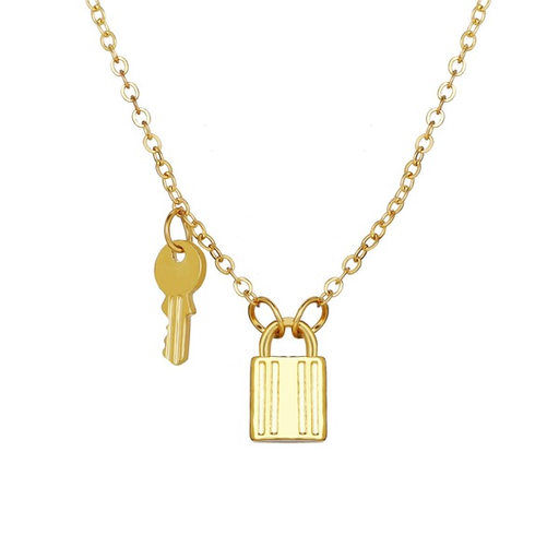 Bulk Jewelry Wholesale Necklaces gold Key lock Alloy JDC-NE-xy161 Wholesale factory from China YIWU China