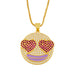 Wholesale Necklaces gold Love eye copper JDC-NE-AS378 Neckaces JoyasDeChina purple Wholesale Jewelry JoyasDeChina Joyas De China