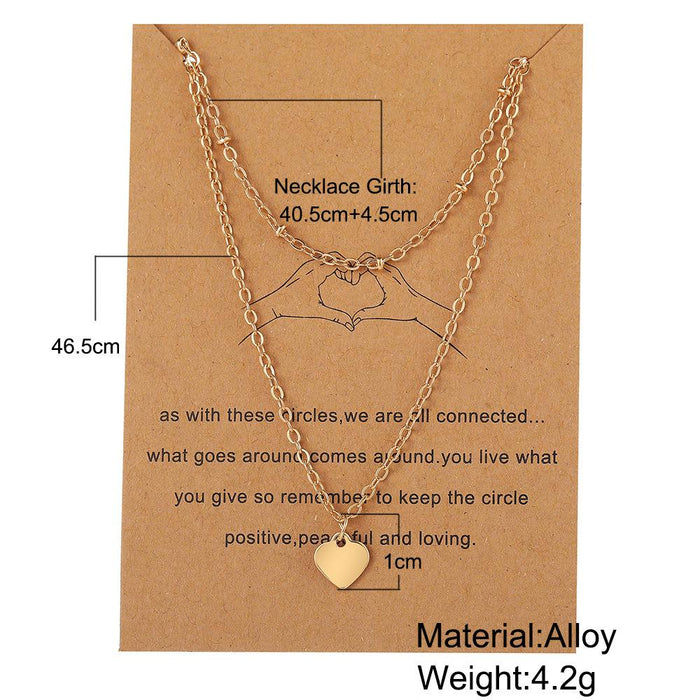 Bulk Jewelry Wholesale Necklaces gold Love pendant double layer Alloy JDC-NE-F521 Wholesale factory from China YIWU China