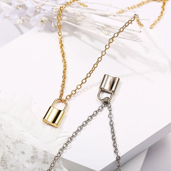 Bulk Jewelry Wholesale Necklaces gold Metal lock JDC-NE-xy141 Wholesale factory from China YIWU China