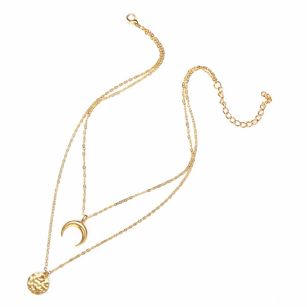 Bulk Jewelry Wholesale Necklaces gold Moon disc pendant Alloy JDC-NE-xy099 Wholesale factory from China YIWU China