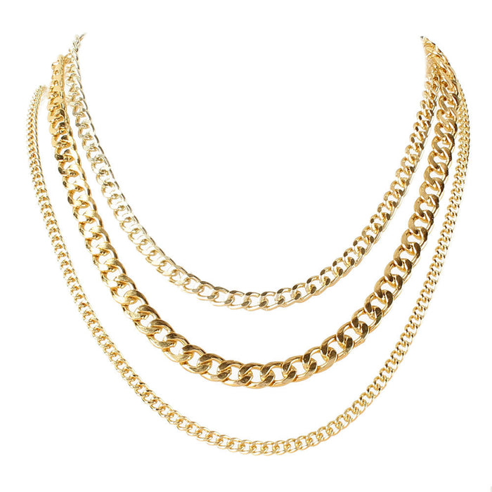 Wholesale Necklaces gold Multi-layer alloy JDC-NE-TC162 Neckaces JoyasDeChina golden Wholesale Jewelry JoyasDeChina Joyas De China