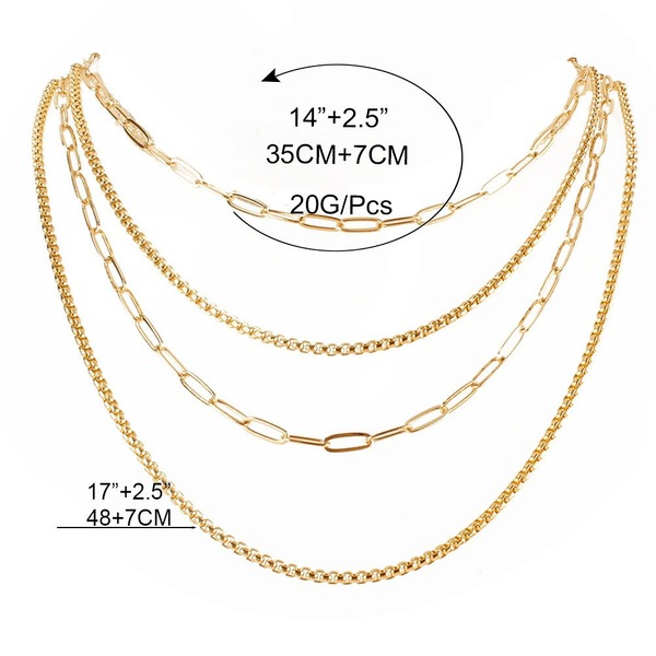 Wholesale Necklaces gold Multi-layer chain aluminum JDC-NE-TC150 Neckaces JoyasDeChina Wholesale Jewelry JoyasDeChina Joyas De China
