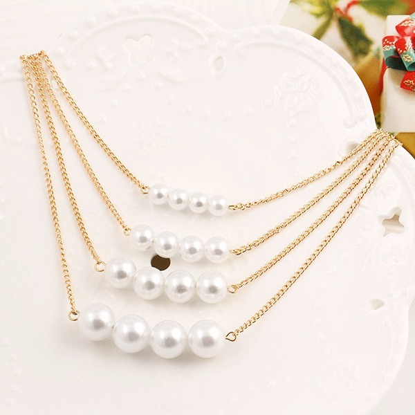 Bulk Jewelry Wholesale Necklaces gold Multi-layer metal double-sided pearl Alloy JDC-NE-xy107 Wholesale factory from China YIWU China