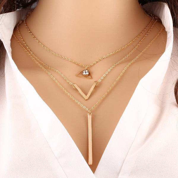 Bulk Jewelry Wholesale Necklaces gold Multi-layer metal pendant Alloy JDC-NE-xy165 Wholesale factory from China YIWU China
