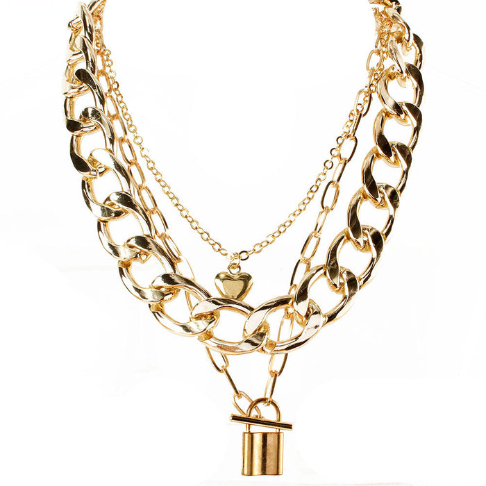 Wholesale Necklaces gold OT lock alloy JDC-NE-TC144 Neckaces JoyasDeChina Golden Wholesale Jewelry JoyasDeChina Joyas De China