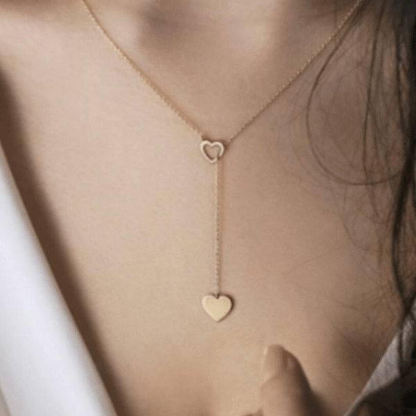 Wholesale Necklaces gold Peach heart love Alloy JDC-NE-xy135 necklaces JoyasDeChina Wholesale Jewelry JoyasDeChina Joyas De China