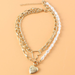 Wholesale Necklaces gold Pearl alloy heart JDC-NE-TC143 Neckaces JoyasDeChina Wholesale Jewelry JoyasDeChina Joyas De China