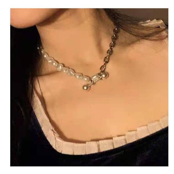 Wholesale Necklaces gold Pearl chain stitching alloy JDC-NE-TC146 Neckaces JoyasDeChina Wholesale Jewelry JoyasDeChina Joyas De China