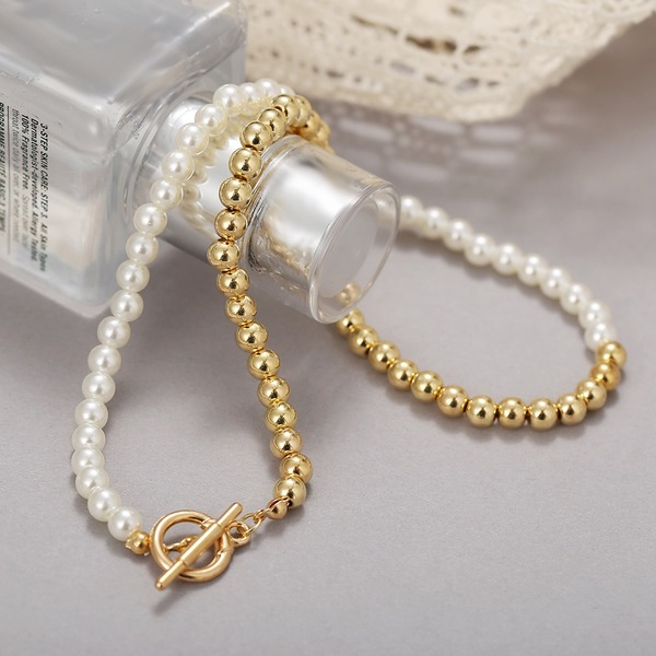 Bulk Jewelry Wholesale Necklaces gold Pearl metal splicing Alloy JDC-NE-xy180 Wholesale factory from China YIWU China