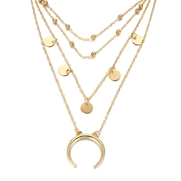 Bulk Jewelry Wholesale Necklaces gold Round moon pendant Alloy JDC-NE-xy167 Wholesale factory from China YIWU China