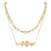 Wholesale Necklaces gold Serpentine alloy JDC-NE-TC164 Neckaces JoyasDeChina Golden Wholesale Jewelry JoyasDeChina Joyas De China