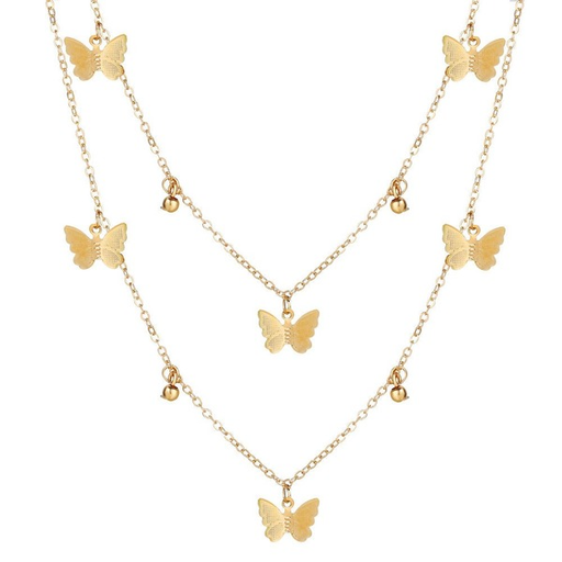 Bulk Jewelry Wholesale Necklaces gold Six butterflies Alloy JDC-NE-xy123 Wholesale factory from China YIWU China