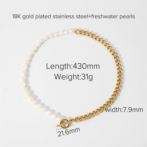 Bulk Jewelry Wholesale Necklaces gold Stainless steel pearl JDC-NE-JD025 Wholesale factory from China YIWU China