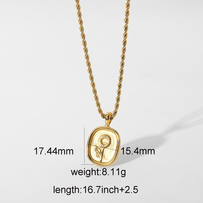 Bulk Jewelry Wholesale Necklaces gold Stainless steel rose JDC-NE-JD099 Wholesale factory from China YIWU China