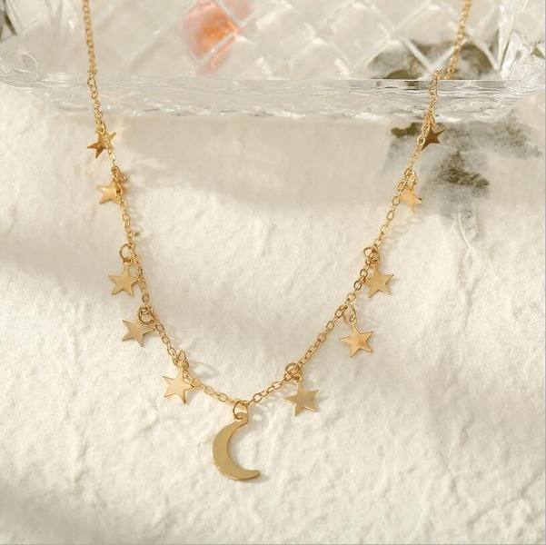 Bulk Jewelry Wholesale Necklaces gold Star and moon pendant Alloy JDC-NE-xy148 Wholesale factory from China YIWU China